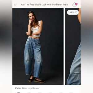 Free People We the free mid rise barrel jeans